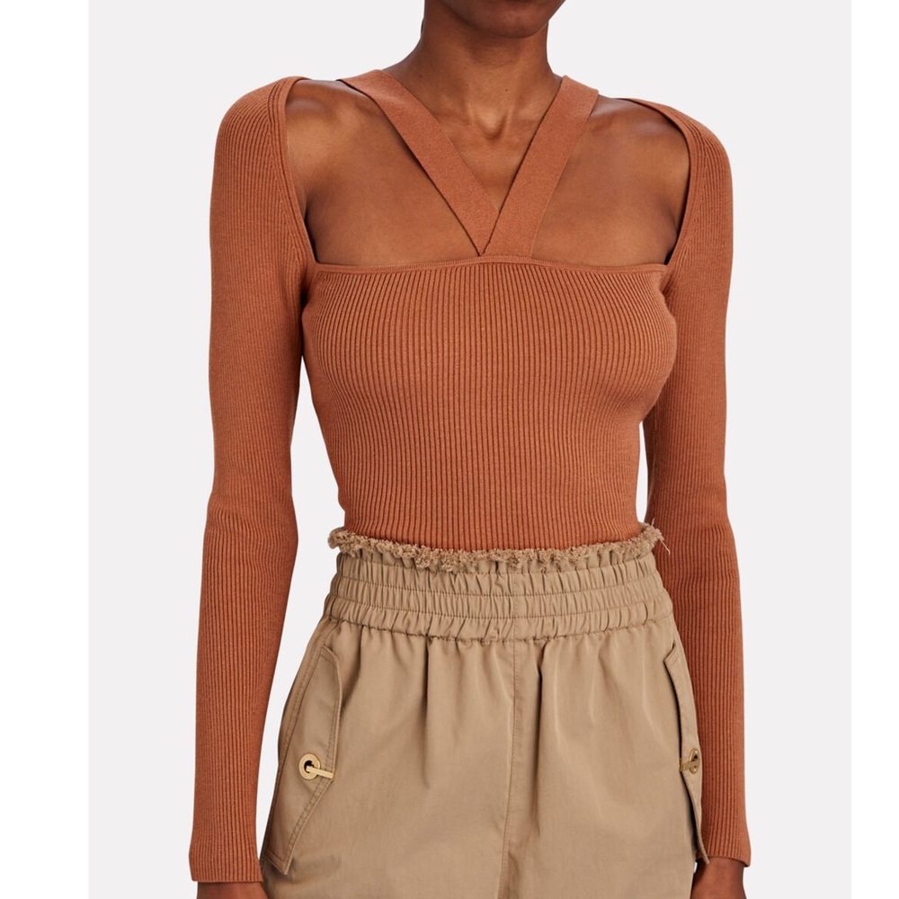 Intermix Long Sleeve Rib Knit Top